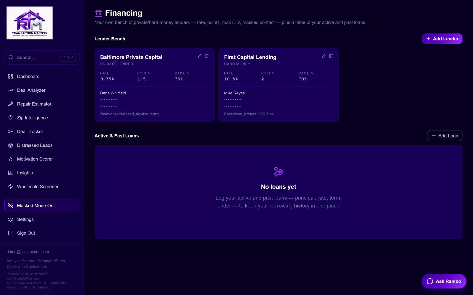 Financing — real product screenshot